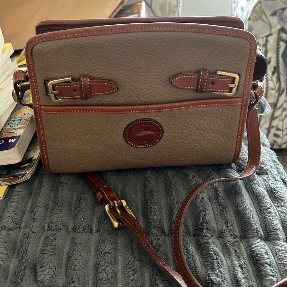 Dooney & Bourke Tan and Brown Crossbody Bag